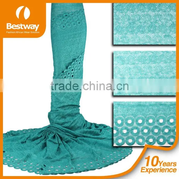 Bestwaytex CP0072 In Royal Blue Color Guipure Lace Wedding Dress Chemical Lace photo-3