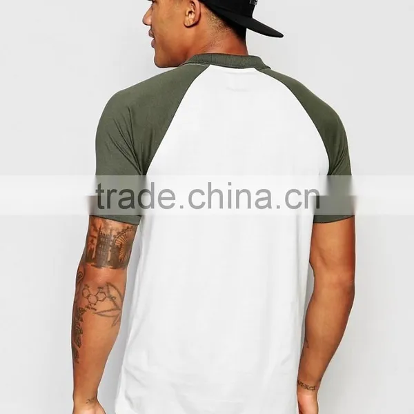 MGOO Cheap Price Raglan Short Sleeves Polo Off White Jersey Polo 100 Cotton Baseball T Shirt photo-3
