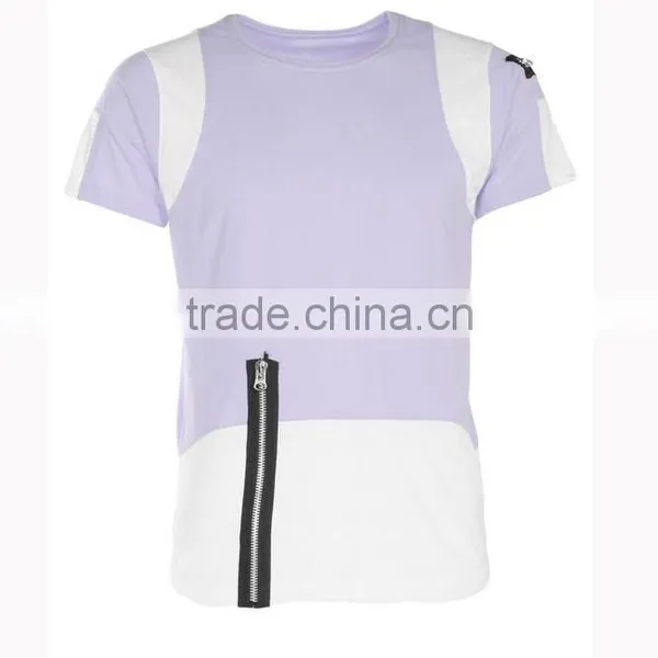 Custom Made Men's Casual Colour Block T-shirt Guys Designer Cool t Shirts With Zip Detail photo-3