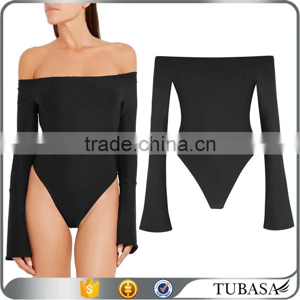 2017 Newest Off Shoulder Bodysuit With Long Sleeves