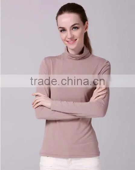 New Style Fashion Long Sleeve Turtleneck Ladies T-shirt Wholesale photo-3