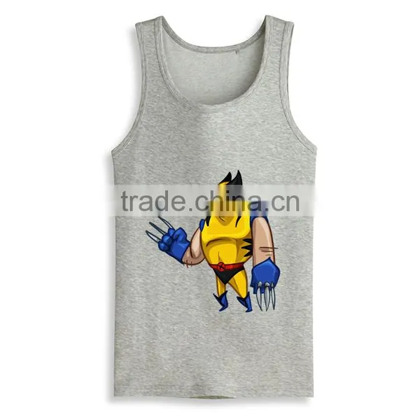 Fashion Latest Design Print Bulk Mens Sleeveless Tank Top Tee White T-shirts photo-4