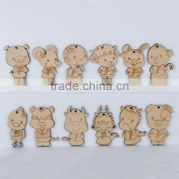 Cartoon MDF Hanging Decorations Custom Children DIY Scrawl Learning Wood Craft photo-4
