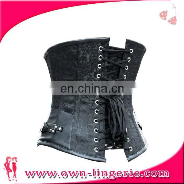 Womens Sexy Brown Steampunk Boned Gothic Overbust Corset photo-3