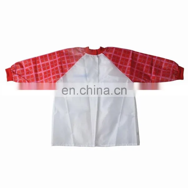 Red Sleeve White Colour 100% Polyester Children Smock photo-2