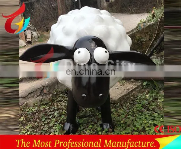 Park Decoration Life Size Fiberglass Cartoon Sheep Statue