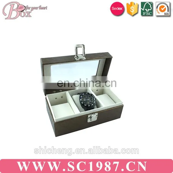 Custom Luxury pu Leather Watch Box Lock photo-3