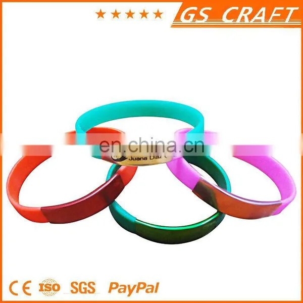 Silicone Bracelet Glowing in Dark With Printed Logo/green Color Luminous Silicone Bracelet /best for Gifts to Friends photo-6