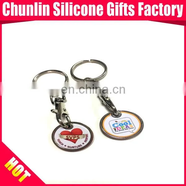 Custom Metal Shopping Trolley Coin Keychain photo-2