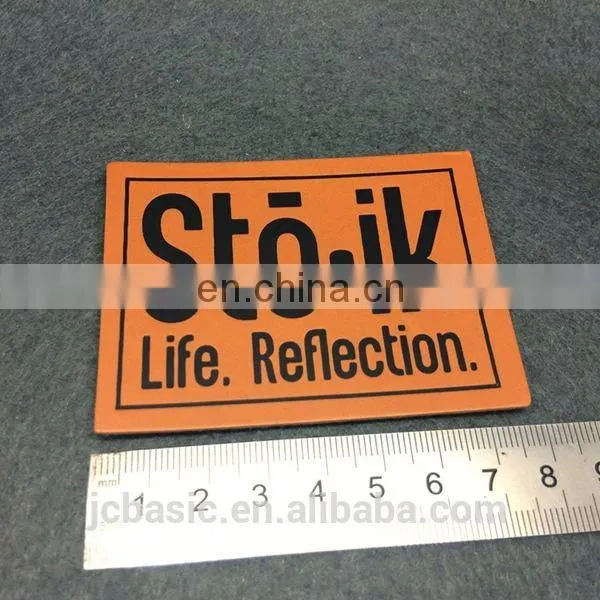 Pu Handmade Custom Metal Logo Leather Clothing Label for Garment photo-3