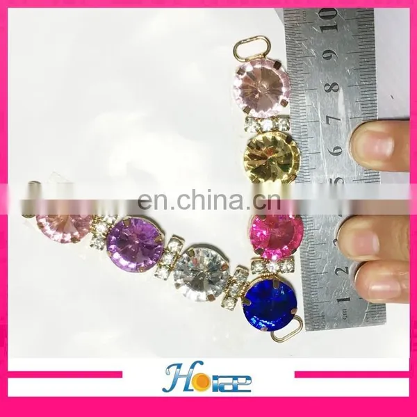 Wholesale Cheap Slipper Decoration Colorful Acrylic Rhinestone Bikini Connector photo-3