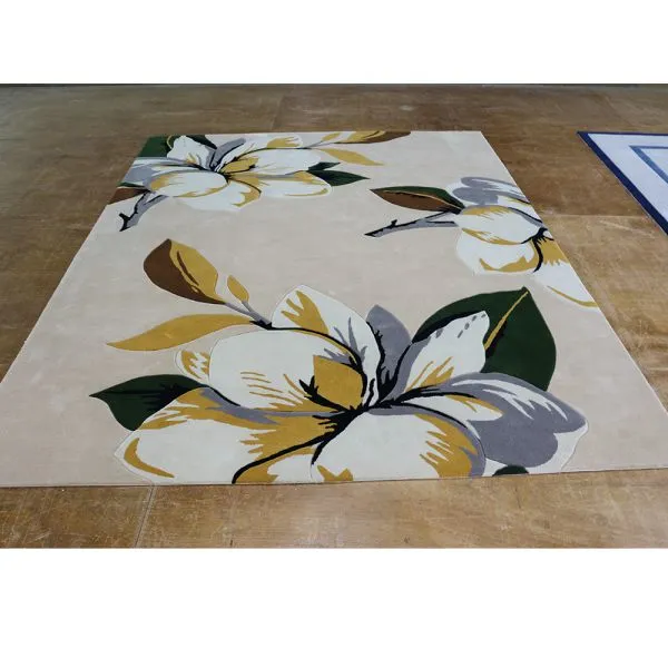 Beautiful Floral Cut Pile Area Rugs Wool Carpet Rug Living Room photo-2