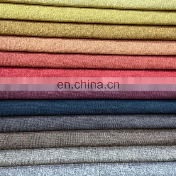 2020 High Quality Upholster 100% Polyester Woven Trending Products Coating Sofa Linen Look Fabric photo-2