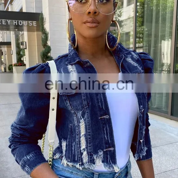 Women Short Denim Jackets Autumn Female Holes Coat Plus Size Casual Street Hollow-Out Jean Outerwears photo-3