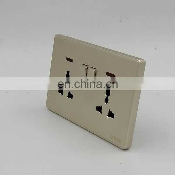 Fashion Senior Gold Household Wall Socket Copper Electrical Accessories Power Indicator New Style Wall Switch Socket photo-3