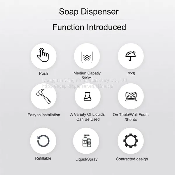Commercial 500ml Wall Mounted Hand Sanitizer Liquid Spray Soap Dispenser for Hospital School Mall Office Building photo-5