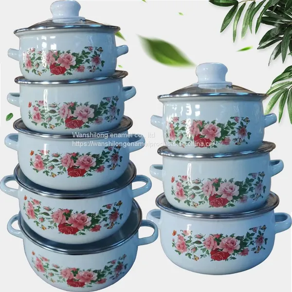 ENAMEL CASSEROLE SET GLASS ENAMEL CASSEROLE SET