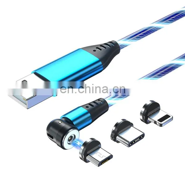 Hot Selling 540 Degree Rotation Wholesale 3 in 1 Connectors Magnetic Usb Cable Charging Cable For Smartphone photo-2