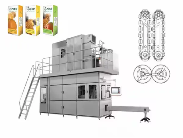 Automatic Aseptic /200ml/250ml/330ml/500ml/1000ml Milk Juice Water Brick Carton Filling Packaging Machine photo-3