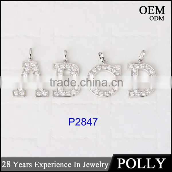Fashion 925 Sterling Silver 26pcs Letter Alphabet Initial Bling Bling Pendants photo-3