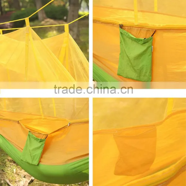 Nylon Fabric Travel Portable Camping Folding Swinging Outdoor Hammocks With Mosquito Netting Quality Choice photo-6
