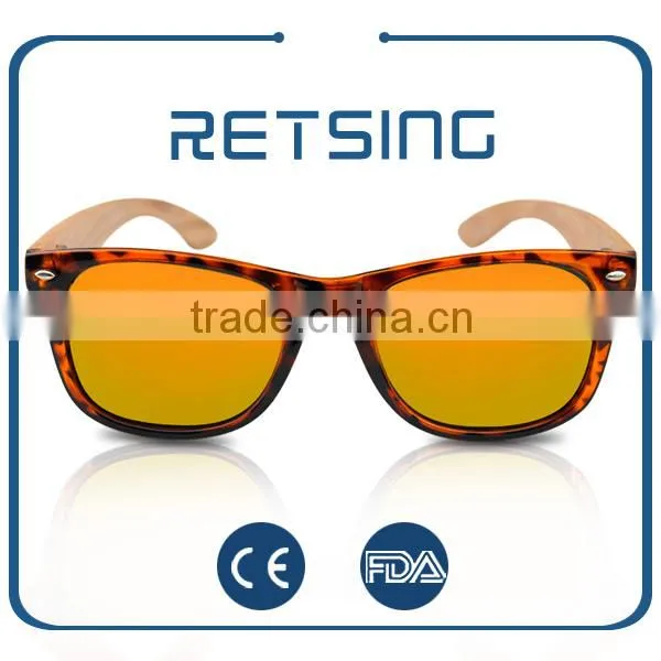 2016 Promotional Nice Design Wood Temple pc Frame Sunglasses Bamboo Wood Sunglasses photo-4