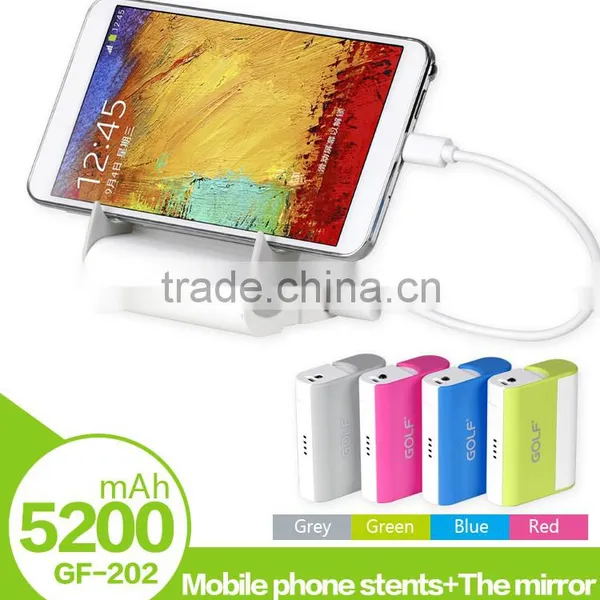 GOLF GF-202 5200MAH Power Bank With Mobile Phone Stents+the Mirror Intelligent Sleep Power Bank for Universal Device photo-5