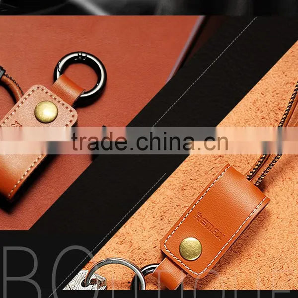 Remax RC-034i Genuine Leather Key Ring USB Cable for IPhone 6 6s Plus SE Cord Special Strap Design 32cm Cable For IOS TB-0389 photo-2