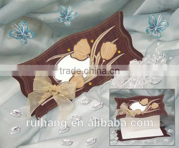 Individuality Wood Wedding Invitation Rose Card