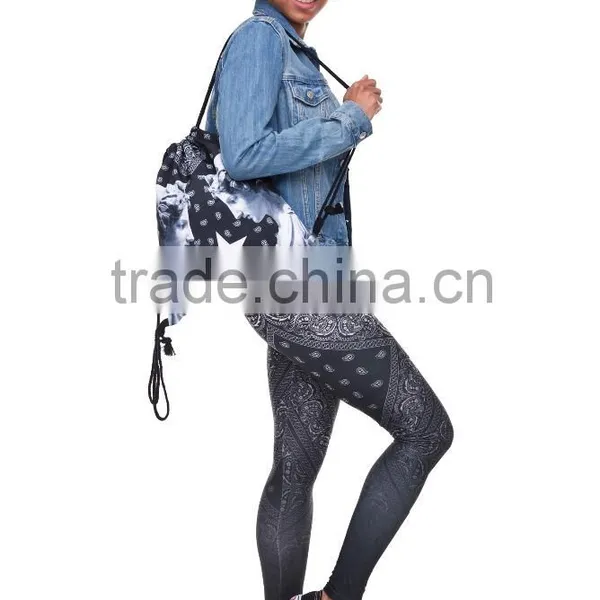 High Quality 3D Printed Bandana Statue Cool Custom Microfiber Drawstring Bag photo-3