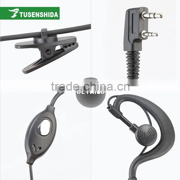 3.5mm Two Jacks Earphone Two Way Radio Headset Cheap Tensile Earpiece photo-3