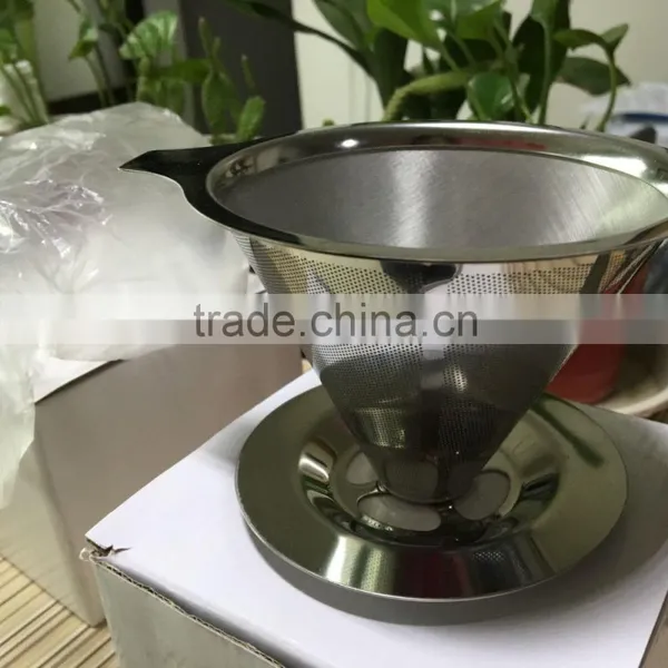 2/4 Cup Coffee Dripper Stainless Steel Mesh Micro Filter photo-4