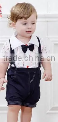 New Kids Summer Clothes Boy Girl Baby Baby Bib Shorts T-shirt Gentleman Two Piece photo-2