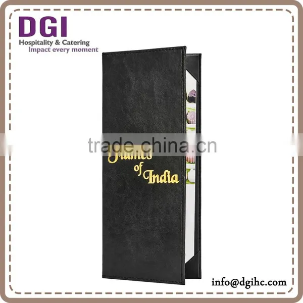 Custom Design Restaurant Menu Holder, PU Leather Cover Drink Menu Book/leather File Folder photo-5
