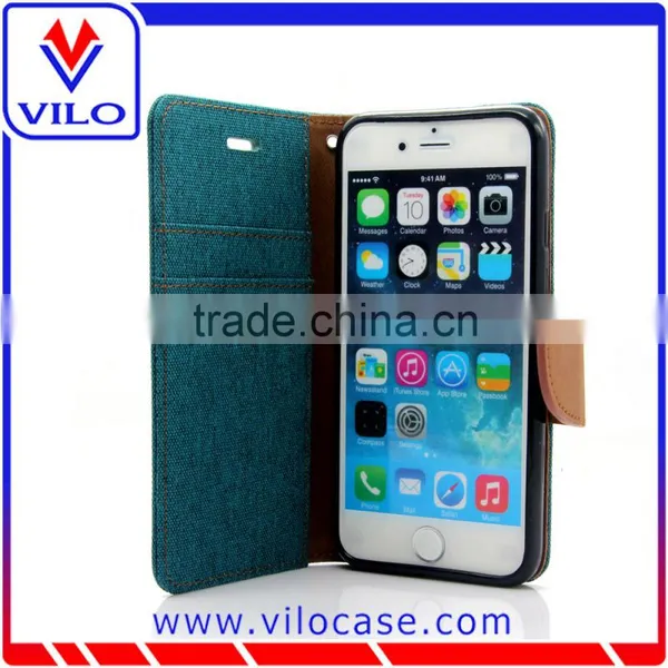 High Quality Jean Cloth Leather Case for IPhone 6S, Flip Stand Phone Cover for IPhone 6s photo-6