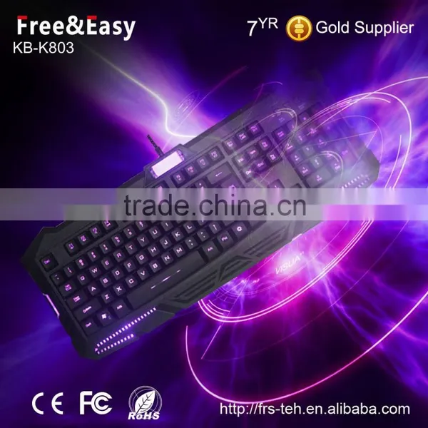 3 Color LED Backlit Waterproof Wired Gaming Keyboard photo-5