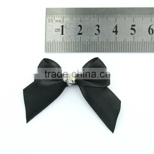 Black Ribbon Bows With Rhinestone photo-2