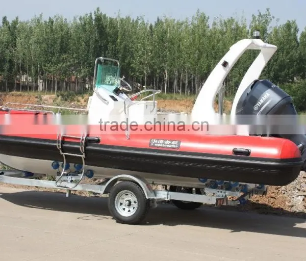 Made in China Hot Sale Red Color 580B Fiberglass Inflatable Boat With CE Certification