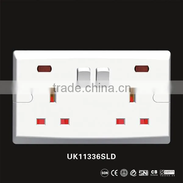 13A Bakelite Double Switched Socket Outlet With Light, Wall Switch and Socket photo-2