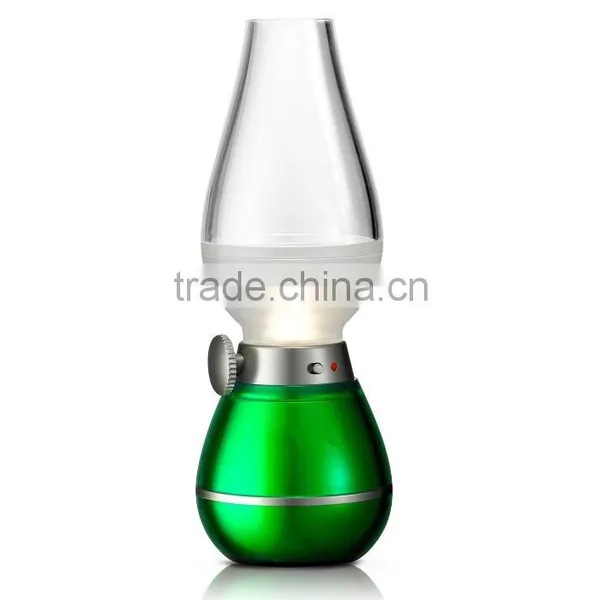 Blowing Control USB Rechargeable Wireless Cordless LED Night Light Candle Kerosene Lamp