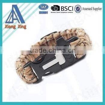 Outdoor Multifunction Survival Paracord Bracelet With Fire Starter Buckle photo-5