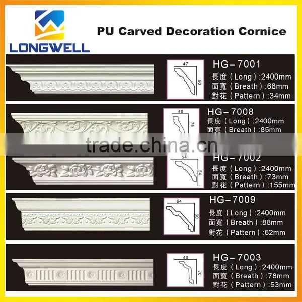 Polyurethane Foam Ceiling Decoration Gold Cornice Quality Choice