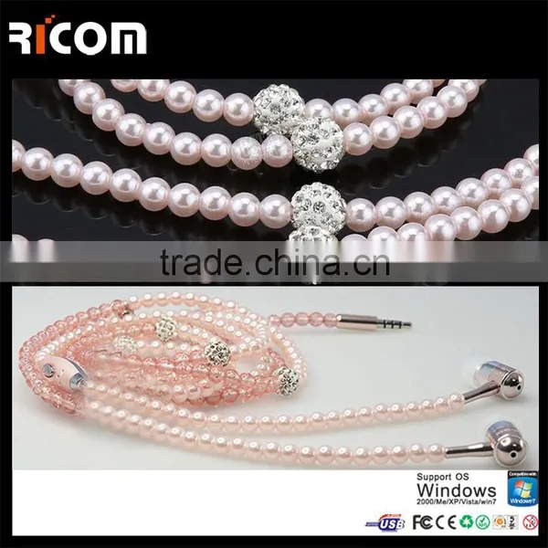 Necklace Bead Chain Metal Earphone for Girls,bead Chain Headset,bead Chain Headphone for Gift,promotion and Retail---EO3007 photo-6