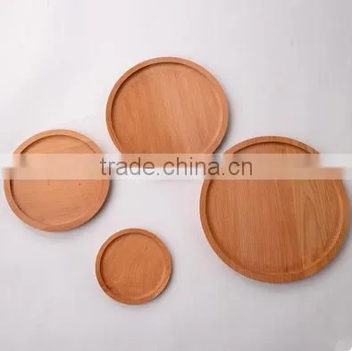 Round Wooden Eco-friendly Fruit Tray, Kids Dinner Plate ,Western Food Storage Tray photo-4