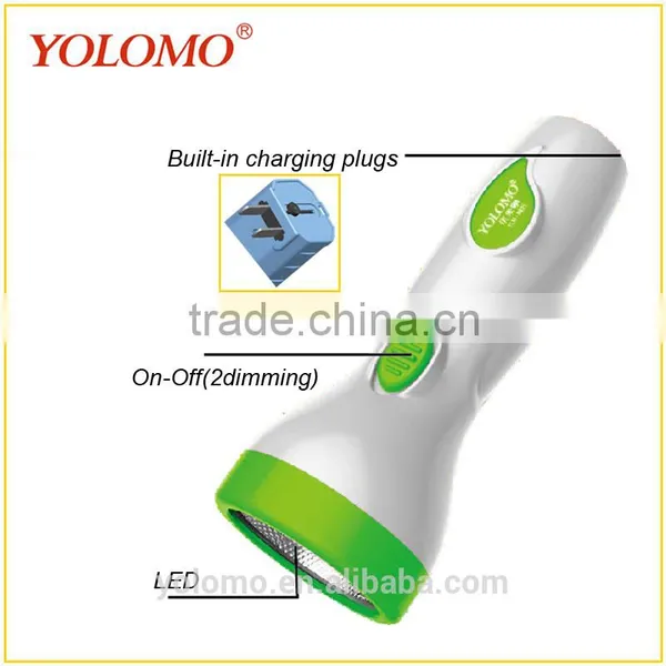 White Rechargeble 1 LED Torch Light Rechargeable Portable Lamp Torch photo-2