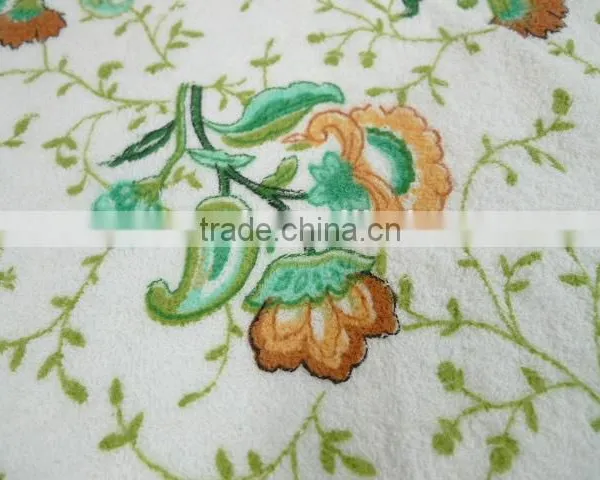 Colorful Flower Print Cotton Terry Hand Towel photo-2
