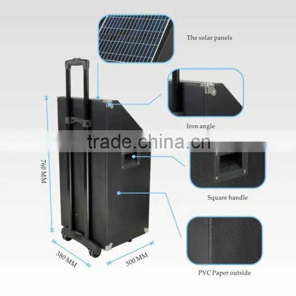 Hoxen Patent Solar Energy Trolley Speaker With Bluetooth ,wireless MIC, USB,SD,FM Radio,L-72 photo-5
