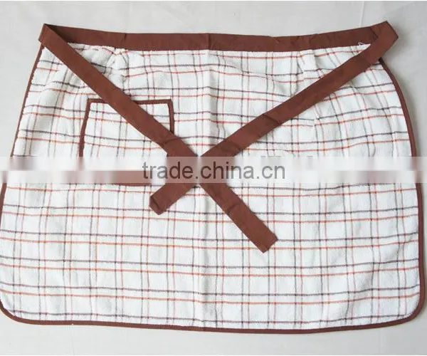 Pigment Printing Blue Waist Kitchen Apron Roll Cotton With Pocket photo-5