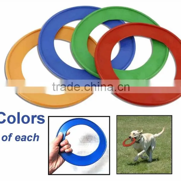 Promotional Cheap Logo Printed Pet Dog Training Disc Flying Game Plastic Frisbee Ring