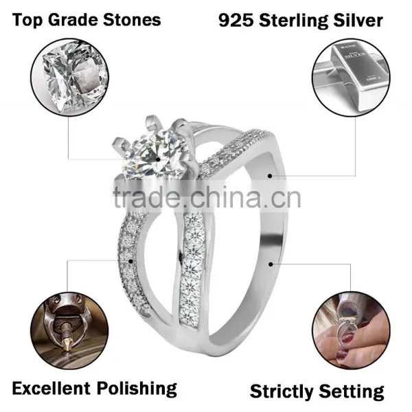 925 Sterling Silver Classic Prong Round Cut Flower Ring With Zircon photo-2